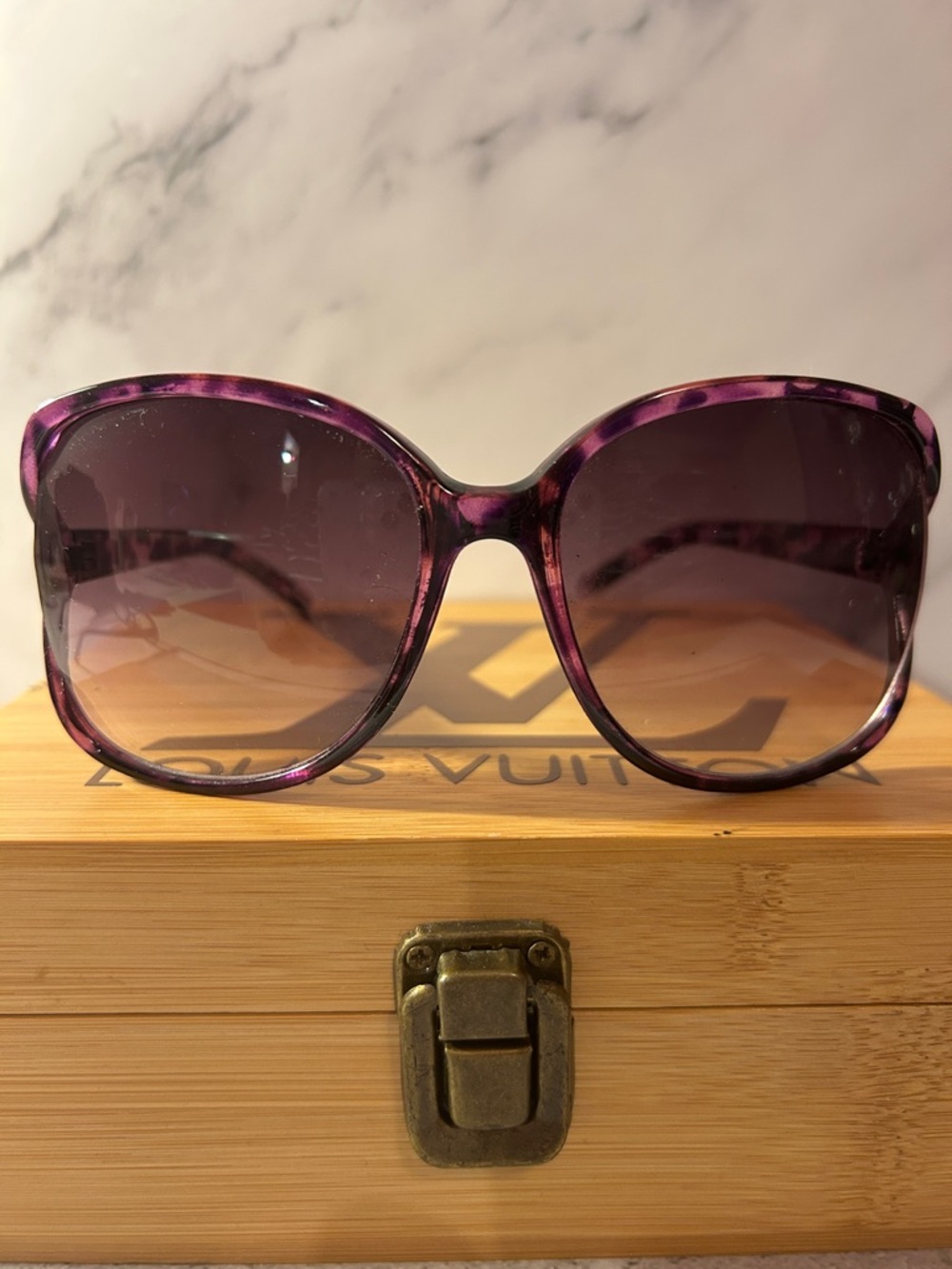 Purple Tortoiseshell Oversized Sunglasses
